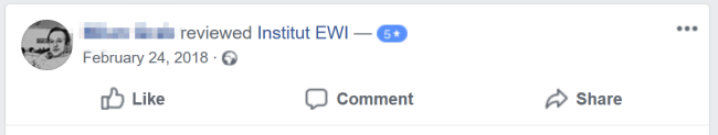 Facebookbewertung der EWI Trainerausbildungen