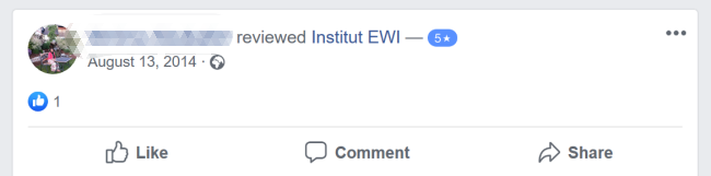 Bewertung bei Facebook der Kurse des EWI