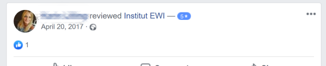 Facebookbewertung der EWI Daf Trainerausbildung