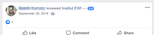 Bewertung bei Facebook für Trainings beim EWI