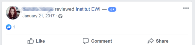 facebook bewertung der Fortbildung